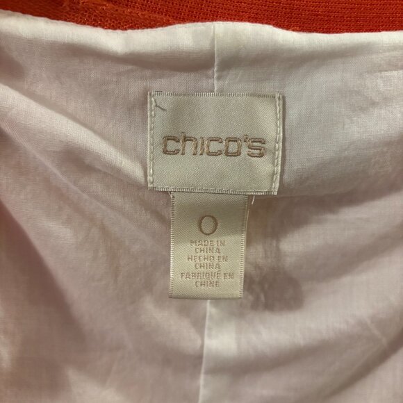 Chico's Embroidered White Maxi Dress (Small) with Orange Cardigan (Medium) ~ EUC - Picture 6 of 11